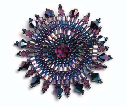 Learn how to make a crystal radiance brooch with seed beads in this free project. Learn how to make brooches with beads with this FREE brooch project involving seed beads to add beautiful texture to this easy brick-stitch beading project.