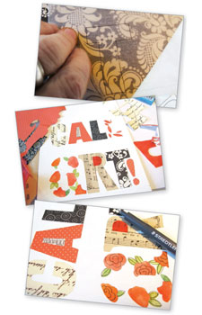 Learn how to use words, fabric, paint, paper and more to create your own collage designs. Learn how to use words, fabric, paint, paper and more to create your own collage designs.