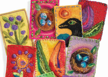 Fiber Effects: Colorful needle-felted artist trading cards by Kelli Perkins Fiber Effects: Colorful needle-felted artist trading cards by Kelli Perkins