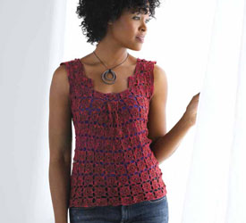 Top Featuring Crochet Square Patterns: Serene Box Pleat Top Top Featuring Crochet Square Patterns: Serene Box Pleat Top