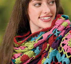 Scarf Featuring Crochet Circles: Carmen's Jazz Scarf Scarf Featuring Crochet Circles: Carmen's Jazz Scarf