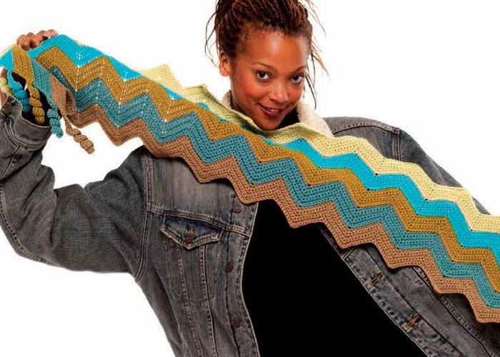 Easy Crochet Scarf: Zig-Zag Scarf by Judith Swartz Easy Crochet Scarf: Zig-Zag Scarf by Judith Swartz