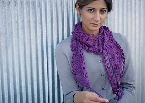 Pineapple Motif Crochet Scarf: Madeline Stole by Sharon Zientara Pineapple Motif Crochet Scarf: Madeline Stole by Sharon Zientara