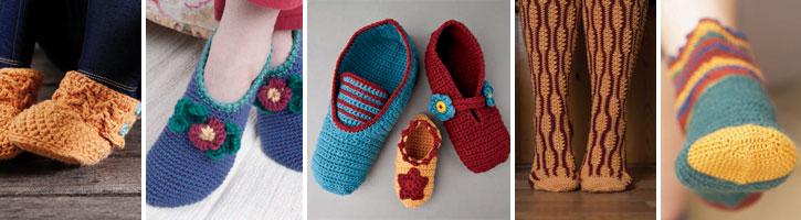 You'll get all of these patterns, two crochet sock patterns and three designs for crocheted slippers, in this wonderful free collection. You'll get all of these patterns, two crochet sock patterns and three designs for crocheted slippers, in this wonderful free collection.