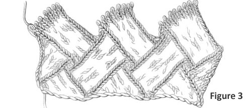 Entrelac Knitting Instructions: Figure 3