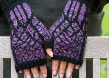 Knit Fingerless Gloves: Winter Twilight Mitts Knit Fingerless Gloves: Winter Twilight Mitts