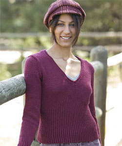 Knit Sweater Patterns: Twisted V Pullover