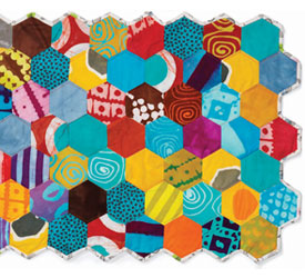 Collograph Printing Tutorial: Collagraphs: Monoprinting with Texture Plates Fabric Wall Hanging Quilt: Mini Hexagon Quilt