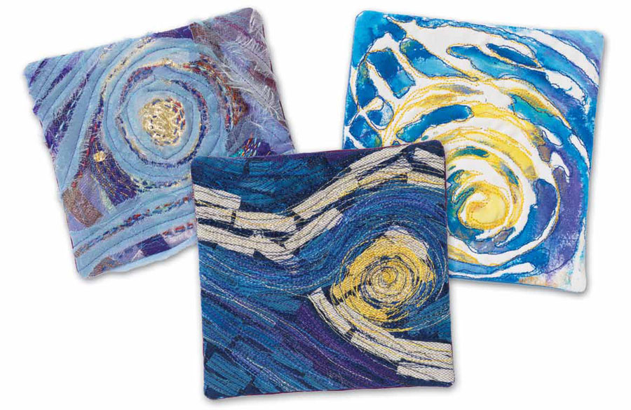 Learn how to create fabric crafts like these squares for using on quilts and more.