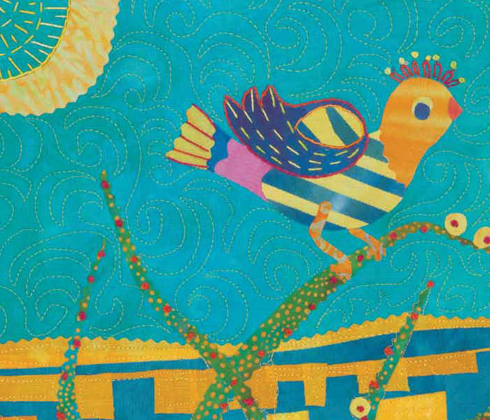 Use some fun stitchery to add hand and machine stitches to your quilts, and make masterpieces like this. Use some fun stitchery to add hand and machine stitches to your quilts, and make masterpieces like this.