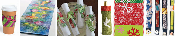 Grab all six free handmade gift ideas including a holiday/Christmas table runner, bracelets, coffee sleeve and more.