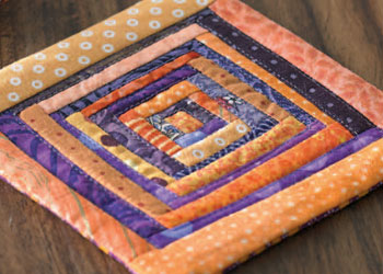 Block Quilt Coasters: Scrappy Log Cabin Coasters by Kathryn Morrison