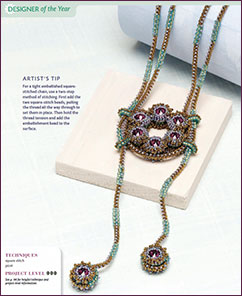 by Carol Wilcox Wells In Suspense Necklace - embellished square stitch chain