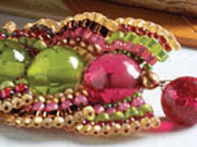 Calypso Fans Bracelet by Kathie Rutledge Brick-stitched seed beads