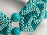 by Mikki Ferrugiaro Hevenly Hexagons peyote stitch bracelet