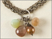 Jeweled Chain by Silvija and Taya Koschnick Semiprecious stone and pearl dangles