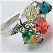 Crystal Swirl Cluster Ring