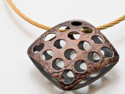 Punched Copper Earrings & Pendant