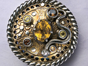 Bronze Fantasy Medallion with Silver Accents