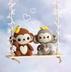 Crocheted Amigurumi Monkey