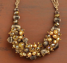Create one-of-a-kind jewelry with colored pearls Pearl Necklace Designs: Amber Opulence