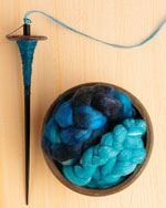 Lovely top-worl spindle and fiber