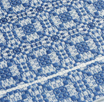 Gisella Evitt's Blue Point table runner handwoven in overshot