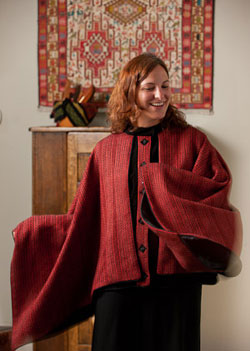 Celtic Braid handowven cape jacket by Tioen Chiu