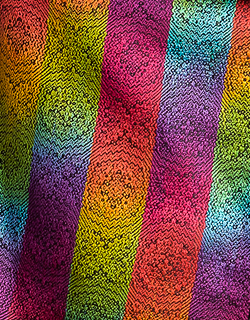 Painted warp Tien Chiu's hand-painted warp stripes enhance this advancing twill