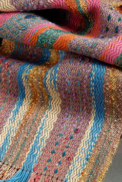 Daryl Lancaster's scarves with painted warp