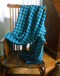 Handwoven deflected doubleweave shawl by Gladys Strong