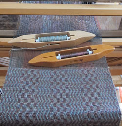 Handwoven scarf in undulating twill