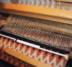 Scandinavian-style rug woven by Tom Knisely