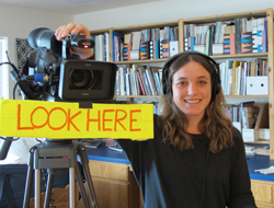 On the set of Madelyn van der Hoogt's new video, Weaving Well.