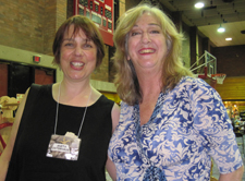 Anita with Leslie Leonard of the Eugene Textile Center