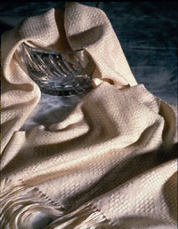 Handwoven silk lace shawl by Sharon Alderman