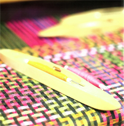 Handwoven fabric designed by Margo Shelby