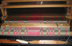 Anita's turned twill Weaving Today weave-along project