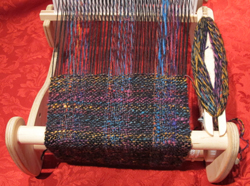 Scarf handwoven on a rigid heddle loom