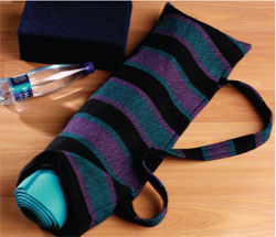 Handwoven yoga mat carrier by Sue Bleiweiss