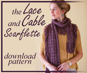 Lace and Cable Scarflette