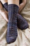 rib and cable socks