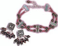 Garnet Bracelet & Cluster Earrings 