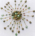 Pearl And Crystal Burst Brooch