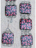 Pink Polymer Clay & Wire Bracelet And Earrings 