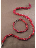 Red Tube Necklace and Bracelet 