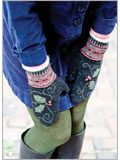 Holly and Poinsettia Mittens 