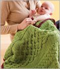 Solas Caomh crochet, cabled, baby blanket