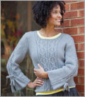 Dusseldorf Aran knitting patterns, aran, pullover, Fiona Ellis, Interweave Knits