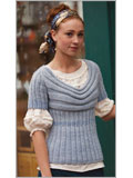 Scoop Pullover knit pullover, raglan, welting, rib, eyelet-accented, Cathy Carron, quick to knit